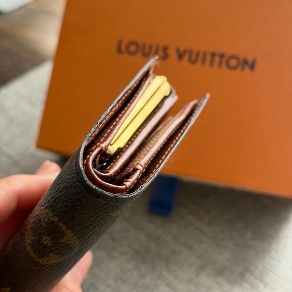 Louis Vuitton Monogram Canvas Snap Card Holder in Brown & Gold - Picture 10 of 15